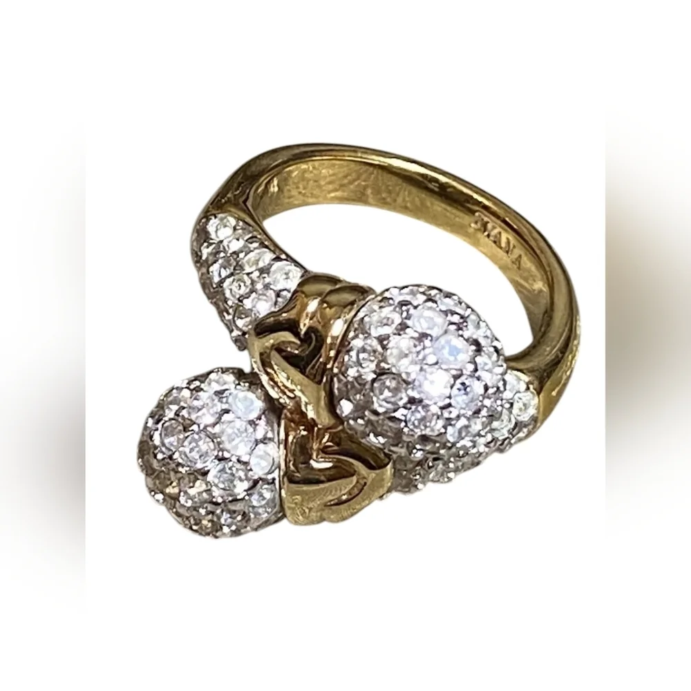 Ivana Trump  Gold & Silver Twist Ring Size 7 Fashion Jewelry - Picture 2 of 6